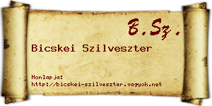 Bicskei Szilveszter névjegykártya